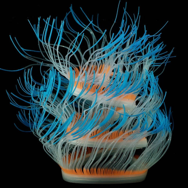 Aquarium Fish Tank Landscaping Decoration Silica Gel Simulation Software Coral Fluorescent Anemone, Size:, 50cm, 75cm, 100cm