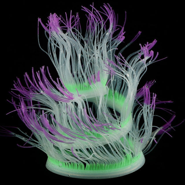 Aquarium Fish Tank Landscaping Decoration Silica Gel Simulation Software Coral Fluorescent Anemone, Size:, 50cm, 75cm, 100cm