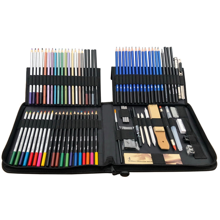 KALOLR YW-PC083 أداة رسم محمولة 83 في 1، مجموعة رسم تخطيطي متعددة الألوان قابلة للذوبان في الماء، YW-PC083