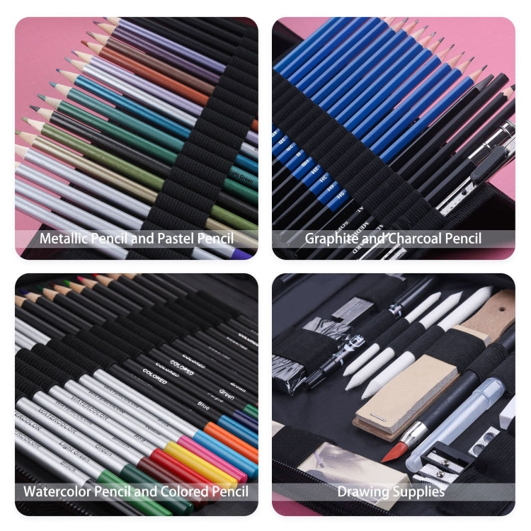 KALOLR YW-PC083 أداة رسم محمولة 83 في 1، مجموعة رسم تخطيطي متعددة الألوان قابلة للذوبان في الماء، YW-PC083