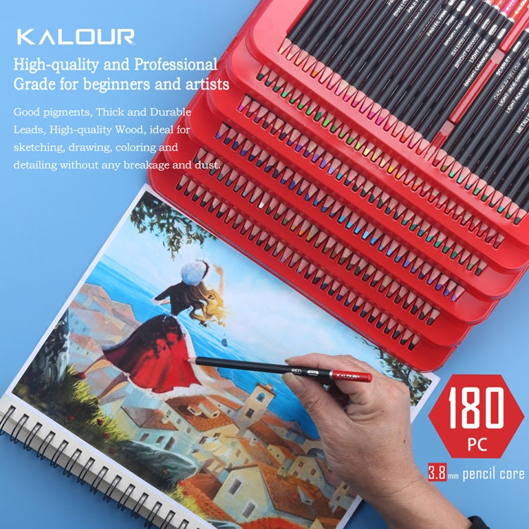 مجموعة أقلام الرصاص الملونة من KALOUR، 180 لونًا، أدوات الرسم الفني، 180 لونًا للرسم الفني