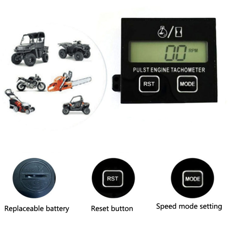ZSB-03 Chain Saw Tachometer Gasoline Engine Lawn Mower High Tachometer Digital Display Induction Pulse Tachometer, Clip Version, Double Button Clip Version