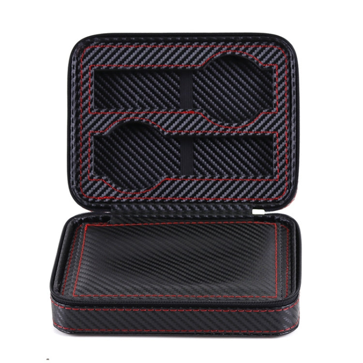 PU Leather Full Carbon Fiber Zipper Watch Bag Watch Storage Display Box, Style:, 02 Watch Position, 04 Watch Position, 08 Watch Position Carbon Fiber