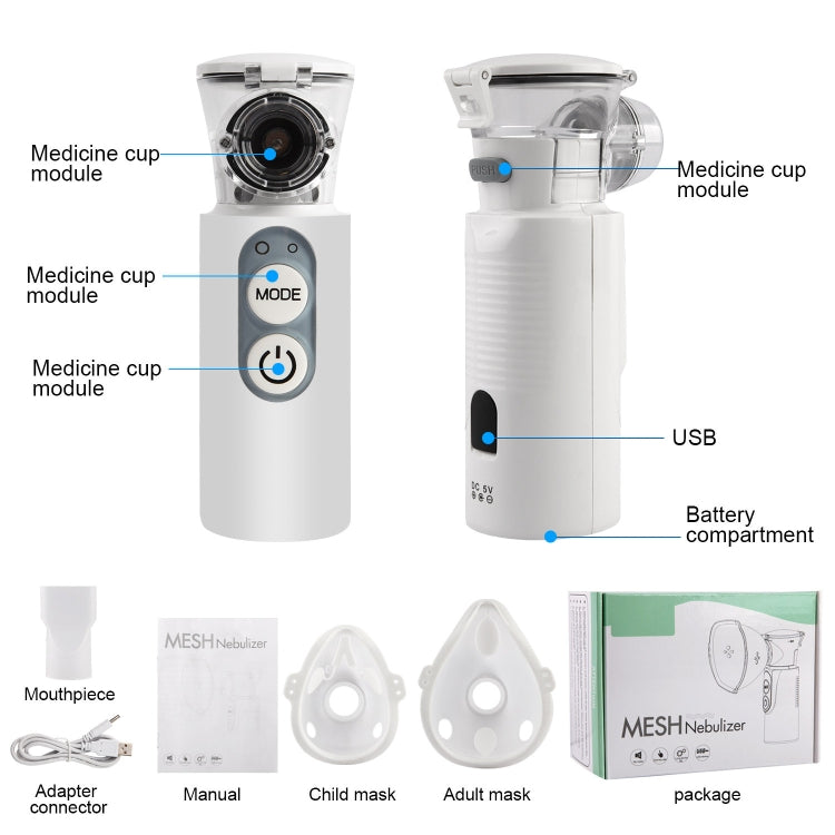 YMK-R7 Ultrasonic Wave Handheld Nebulizer Portable Child Adult Compressed Nebulizer