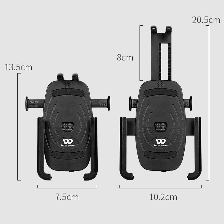 WEST BIKING Bike Mobile Phone Holder Aluminum 360 Rotatable Electric Bike Scooter Motorcycle Phone Stand,Style: