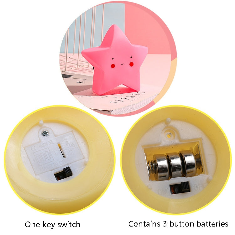 3 PCS Stars Night Light Baby Care Bedside Decoration Light, Yellow, Pink, White, Blue
