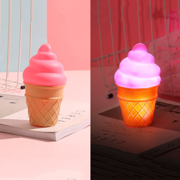 3 PCS Cartoon Ice Cream Night Light Children Room LED Light, Blue, White, Pink