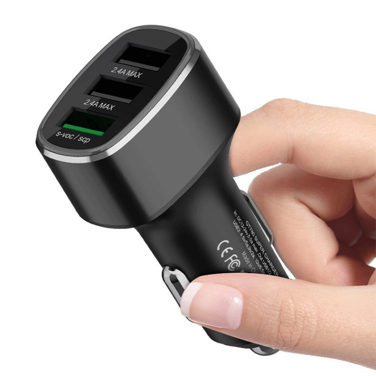 شاحن سيارة سريع بثلاثة منافذ USB لهواتف هواوي/أوبو/فيفو/ون بلس وأجهزة الشحن السريع الأخرى، GT680 أسود، GT680 رمادي، GT780 أسود، GT780 رمادي