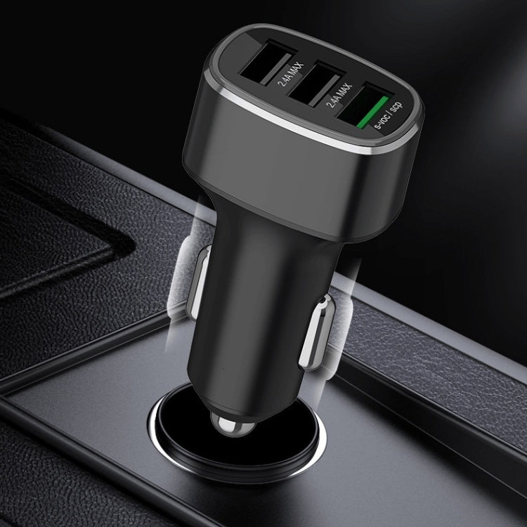 شاحن سيارة سريع بثلاثة منافذ USB لهواتف هواوي/أوبو/فيفو/ون بلس وأجهزة الشحن السريع الأخرى، GT680 أسود، GT680 رمادي، GT780 أسود، GT780 رمادي