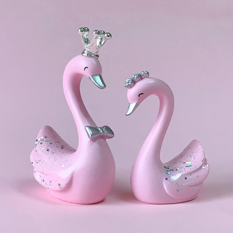 2pcs /Pair Swan Resin Car Decoration Birthday Cake Tanabata Valentine Day Decoration, Large Pink, Large White, Large Black Swan, Extra Large Pink, Extra Large White, Extra Large Black