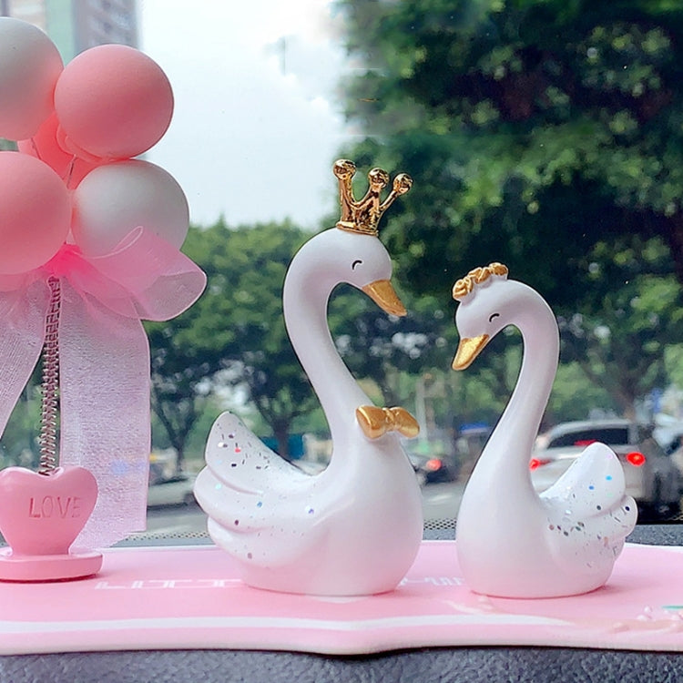 2pcs /Pair Swan Resin Car Decoration Birthday Cake Tanabata Valentine Day Decoration, Large Pink, Large White, Large Black Swan, Extra Large Pink, Extra Large White, Extra Large Black