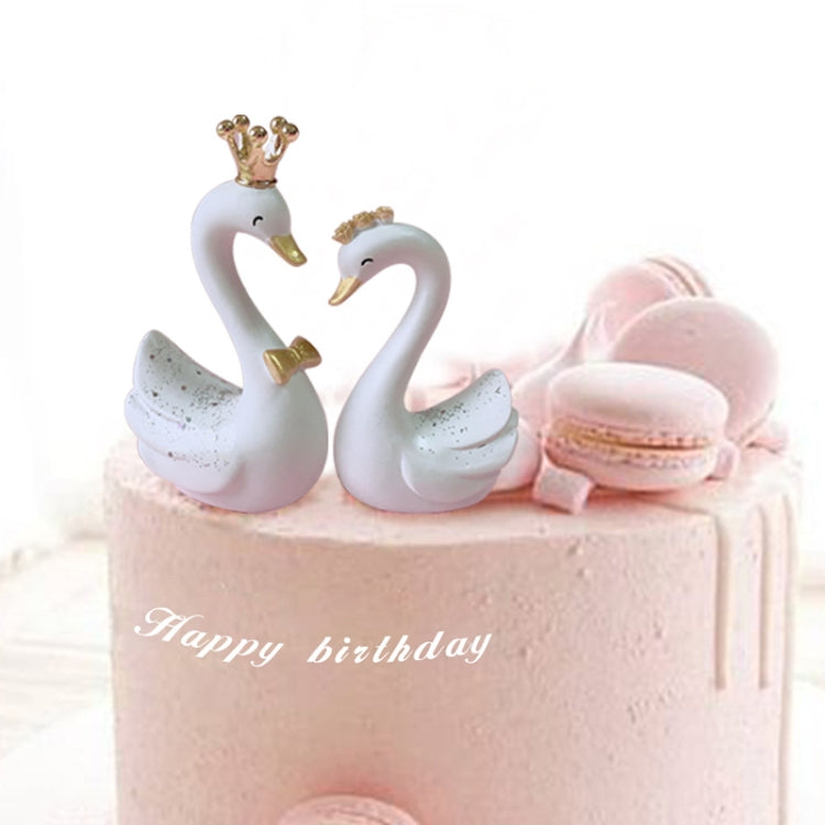 2pcs /Pair Swan Resin Car Decoration Birthday Cake Tanabata Valentine Day Decoration, Large Pink, Large White, Large Black Swan, Extra Large Pink, Extra Large White, Extra Large Black