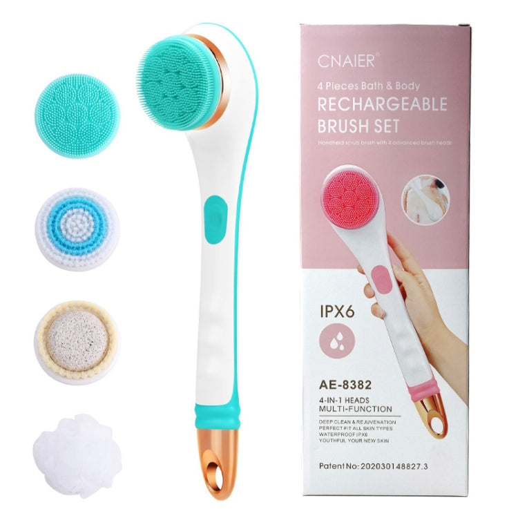 Electric Bath Massage Brush 4 In 1 Multi-Function Long-Handled Scrubbing Device, Blue, Pink