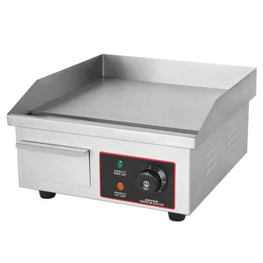 Fuyi Commercial Desktop Electric Stove Stainless Steel Body Cast Iron Skewers Pancake Electric Griddle, EU Plug, EG-818B
