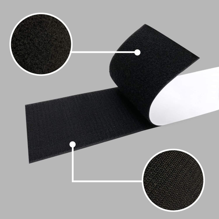 Car License Plate Hook And Loop Fastener High Temperature Resistance Polyester Double-Sided Fixed Stickers, 100x500mm