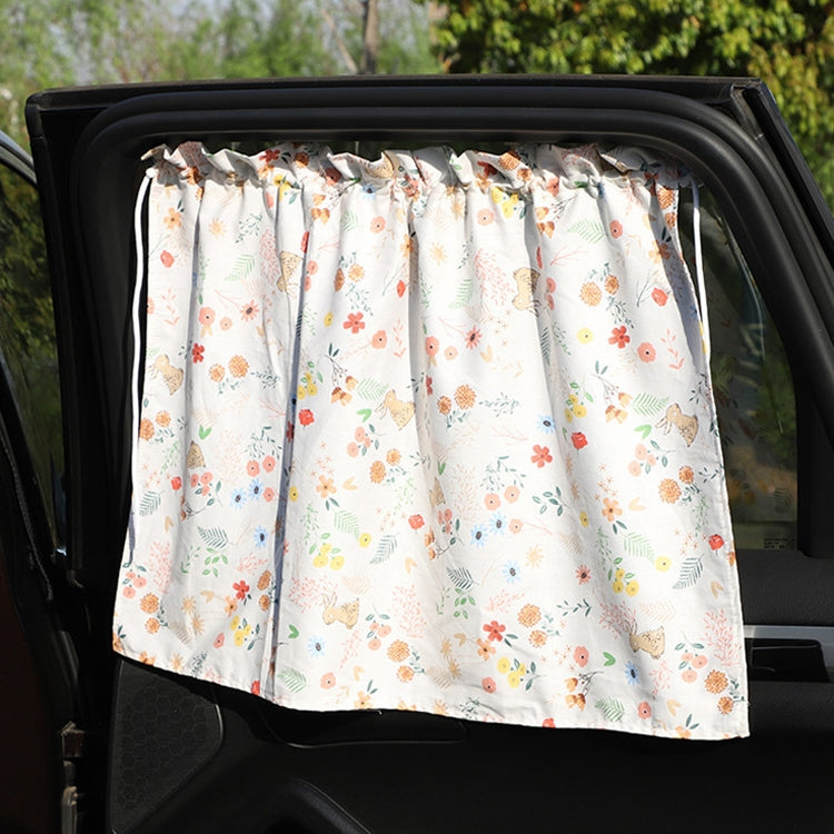 Car Curtains Cotton Car Suction Cup Sunshade Sun Protection Thermal Curtain, Cherry, Blue Flower, Bunny, Small Floral, Coffee Dot, Blue Striped Rabbit, Long Ear Rabbit, Pink Peach Heart, Pony