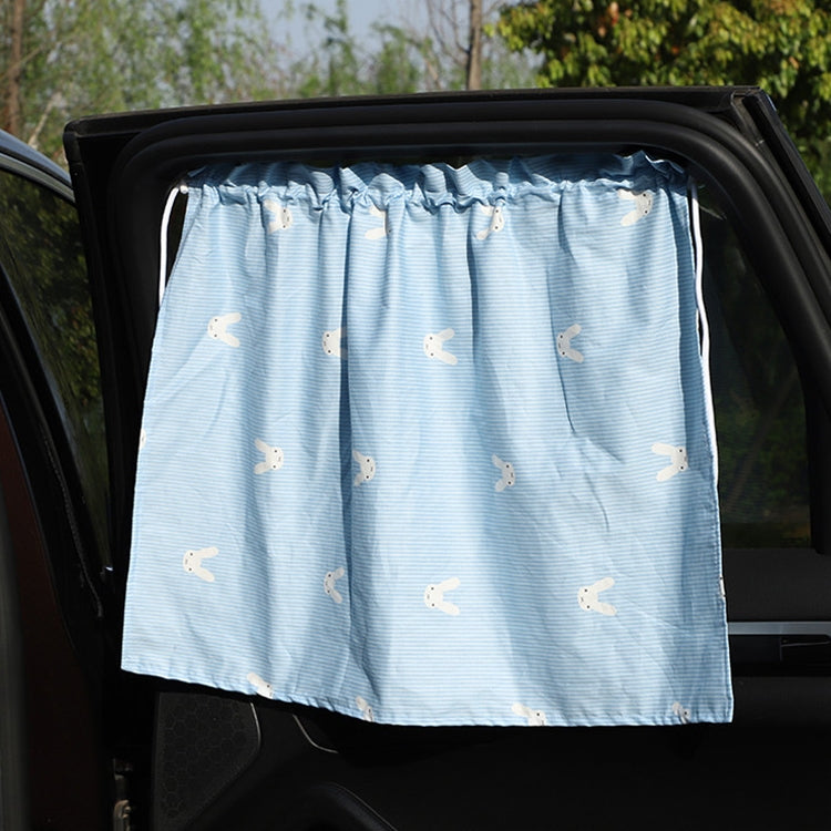 Car Curtains Cotton Car Suction Cup Sunshade Sun Protection Thermal Curtain, Cherry, Blue Flower, Bunny, Small Floral, Coffee Dot, Blue Striped Rabbit, Long Ear Rabbit, Pink Peach Heart, Pony