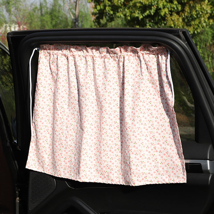 Car Curtains Cotton Car Suction Cup Sunshade Sun Protection Thermal Curtain, Cherry, Blue Flower, Bunny, Small Floral, Coffee Dot, Blue Striped Rabbit, Long Ear Rabbit, Pink Peach Heart, Pony