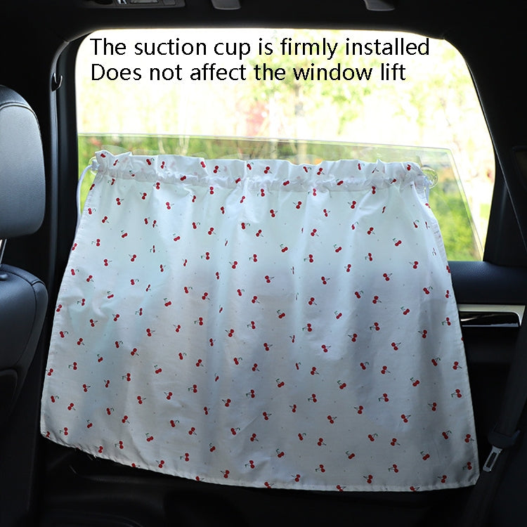 Car Curtains Cotton Car Suction Cup Sunshade Sun Protection Thermal Curtain, Cherry, Blue Flower, Bunny, Small Floral, Coffee Dot, Blue Striped Rabbit, Long Ear Rabbit, Pink Peach Heart, Pony