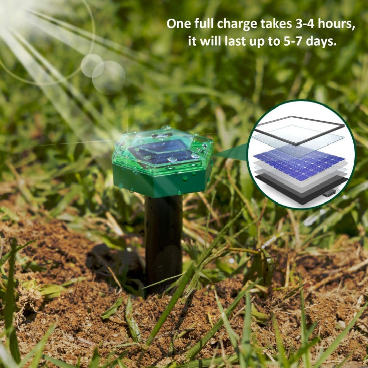Outdoor Hexagonal Solar Ultrasonic Mole Repeller Inserted Into The Lawn Outdoor Animal Repeller, Animal Repeller