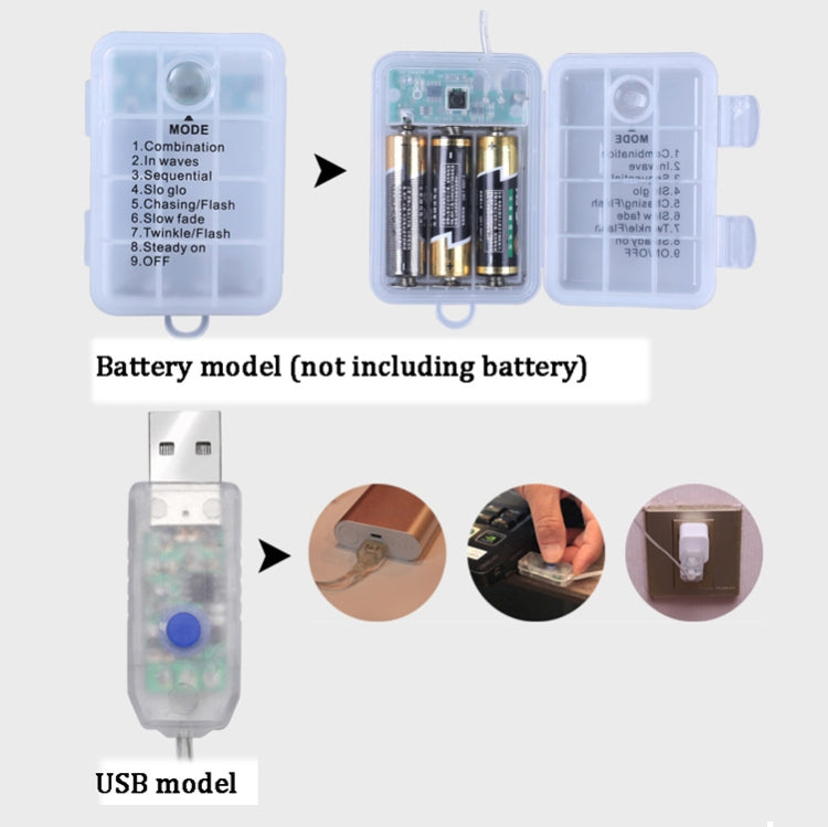 مصباح شبكة العنكبوت LED مع جهاز تحكم عن بعد، ديكورات الهالوين، مزود بالطاقة، مدخل USB، صندوق بطارية
