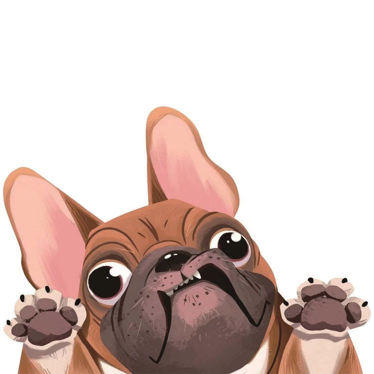 3 PCS D-840 Three-Dimensional Personalized Graphic Car Sticker Puppy Cartoon Colorful Vinyl Decals For Car Windows, A, B, C