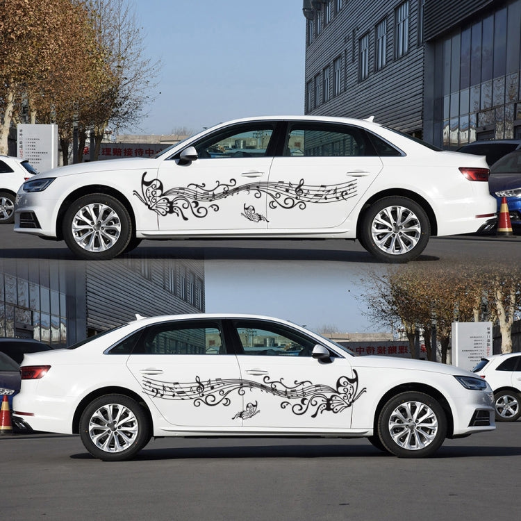 D-347 Butterfly Note Car Sticker Sheet Music Waist Line Body Sticker, D-347