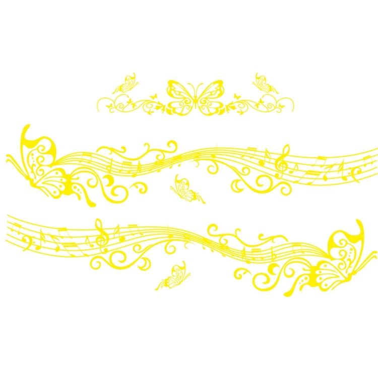 D-347 Butterfly Note Car Sticker Sheet Music Waist Line Body Sticker, D-347