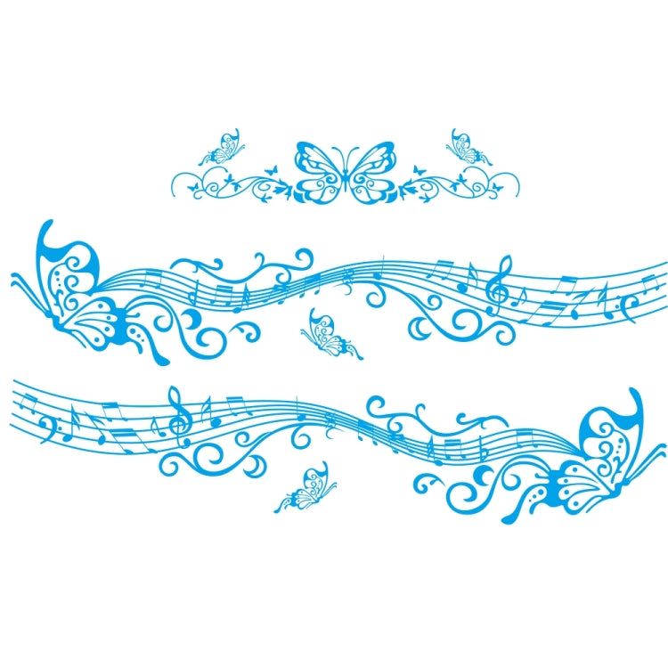 D-347 Butterfly Note Car Sticker Sheet Music Waist Line Body Sticker, D-347