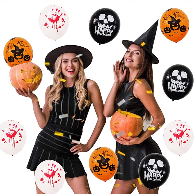 Halloween Balloon Set Blood Color Banner Three-Dimensional Ghost Party Decoration, Blood Deskcloth Set, Pumpkin Tablecloth set, Honeycomb Ball 1, Honeycomb Ball 2