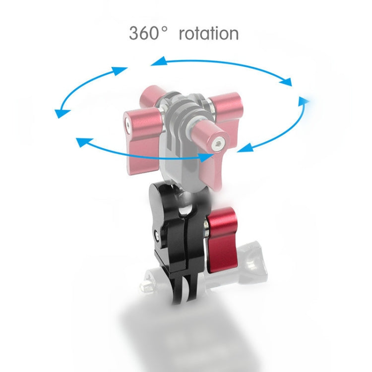 محول تثبيت قابل للتعديل من سبائك الألومنيوم يدور 360 درجة لكاميرات GoPro HERO9 Black / HERO8 Black / 7 / 6 / 5 / 5 Session / 4 Session / 4 / 3+ / 3 / 2 / 1، DJI Osmo Action، Xiaoyi وكاميرات الحركة الأخرى، أحمر، أزرق، أسود