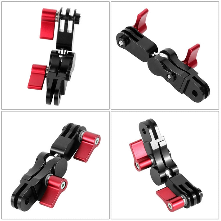محول تثبيت قابل للتعديل من سبائك الألومنيوم يدور 360 درجة لكاميرات GoPro HERO9 Black / HERO8 Black / 7 / 6 / 5 / 5 Session / 4 Session / 4 / 3+ / 3 / 2 / 1، DJI Osmo Action، Xiaoyi وكاميرات الحركة الأخرى، أحمر، أزرق، أسود