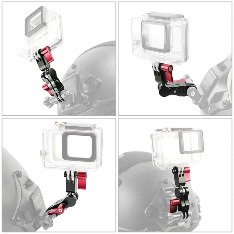 محول تثبيت قابل للتعديل من سبائك الألومنيوم يدور 360 درجة لكاميرات GoPro HERO9 Black / HERO8 Black / 7 / 6 / 5 / 5 Session / 4 Session / 4 / 3+ / 3 / 2 / 1، DJI Osmo Action، Xiaoyi وكاميرات الحركة الأخرى، أحمر، أزرق، أسود