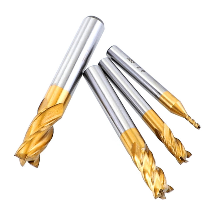 High-Speed Steel And Aluminum End Face Milling Cutter With Straight Shank Titanium-Plated Milling Cutter, 7 PCS/Set, 10 PCS/Set, 11 PCS/Set