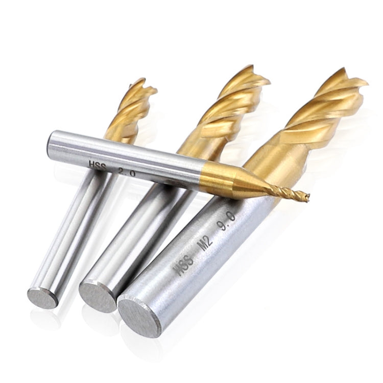 High-Speed Steel And Aluminum End Face Milling Cutter With Straight Shank Titanium-Plated Milling Cutter, 7 PCS/Set, 10 PCS/Set, 11 PCS/Set