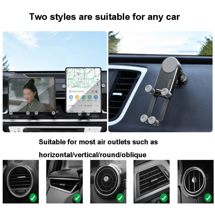 Oatsbasf Car Gravity Metal Bracket Scalable and Stable Mobile Phone Bracket Folding Screen Mobile Phone Exclusive Car Bracket, Folding Screen Paste Black, Folding Screen Outlet Black, Folding Screen Outlet Silver