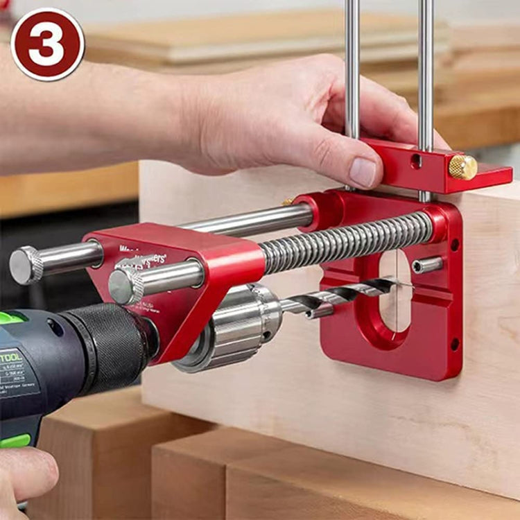 Accurate Positioning Belt Drilling Wood Drill Woodworking Locator Accessories Tool,Style:, Plastic (Red), Plastic (Black)