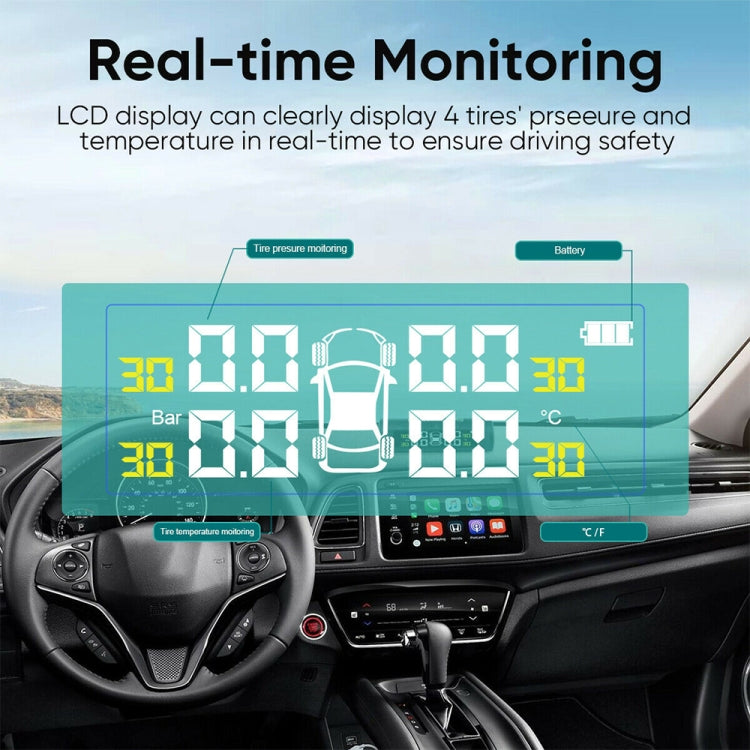 T1 Vehicle-mounted Solar Wireless Tire Pressure Monitoring System General-purpose Vehicle Tire Pressure Thermometer, T1