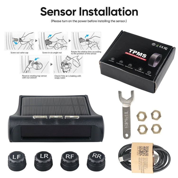 T1 Vehicle-mounted Solar Wireless Tire Pressure Monitoring System General-purpose Vehicle Tire Pressure Thermometer, T1
