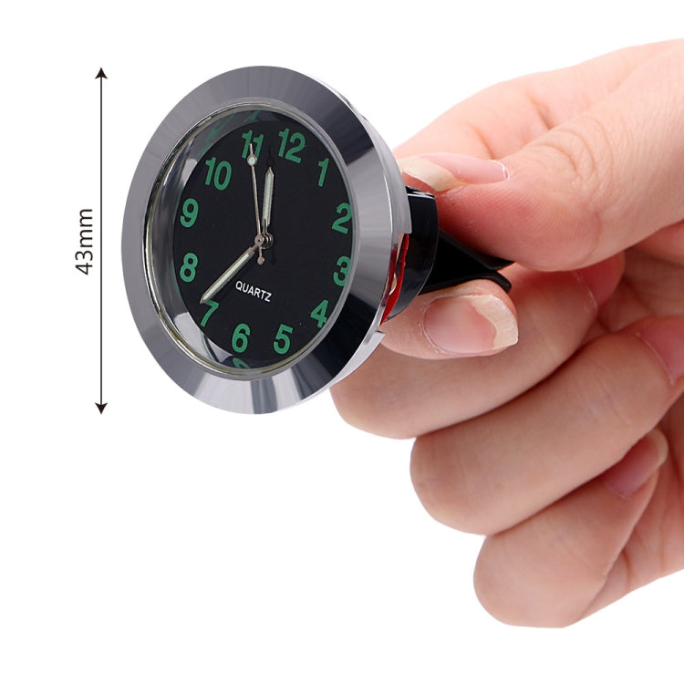Car Clock Night Light Electronic Clock Car Decoration Quartz, Silver Border, Black Border