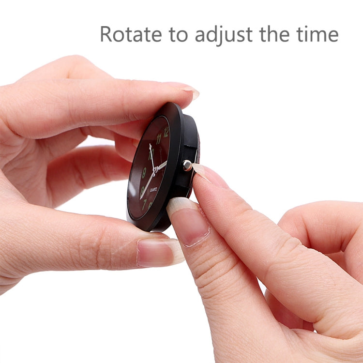 Car Clock Night Light Electronic Clock Car Decoration Quartz, Silver Border, Black Border