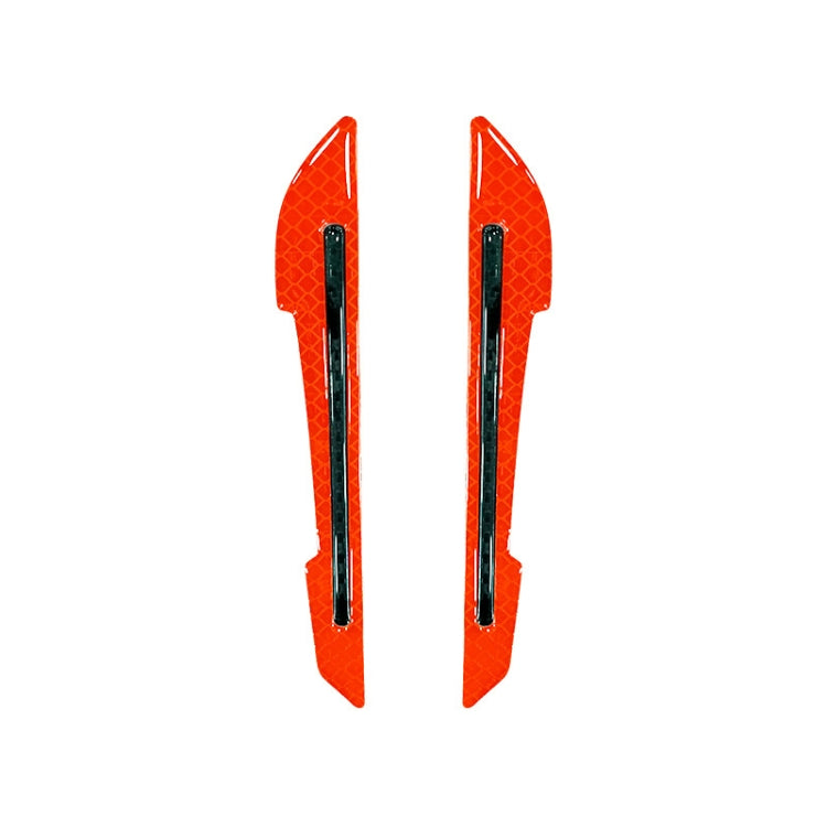 4 Sets Car Reflective Sticker Door Border Anti-Collision Strip Leaf Board Personality Rear View Mirror Warning Sticker, Red, Yellow, White, Green, Blue