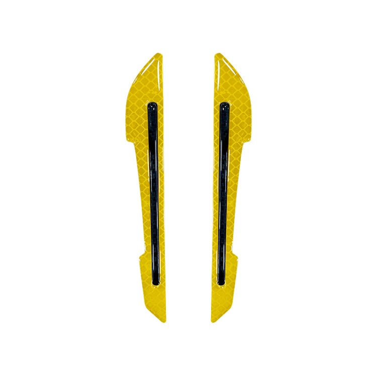 4 Sets Car Reflective Sticker Door Border Anti-Collision Strip Leaf Board Personality Rear View Mirror Warning Sticker, Red, Yellow, White, Green, Blue