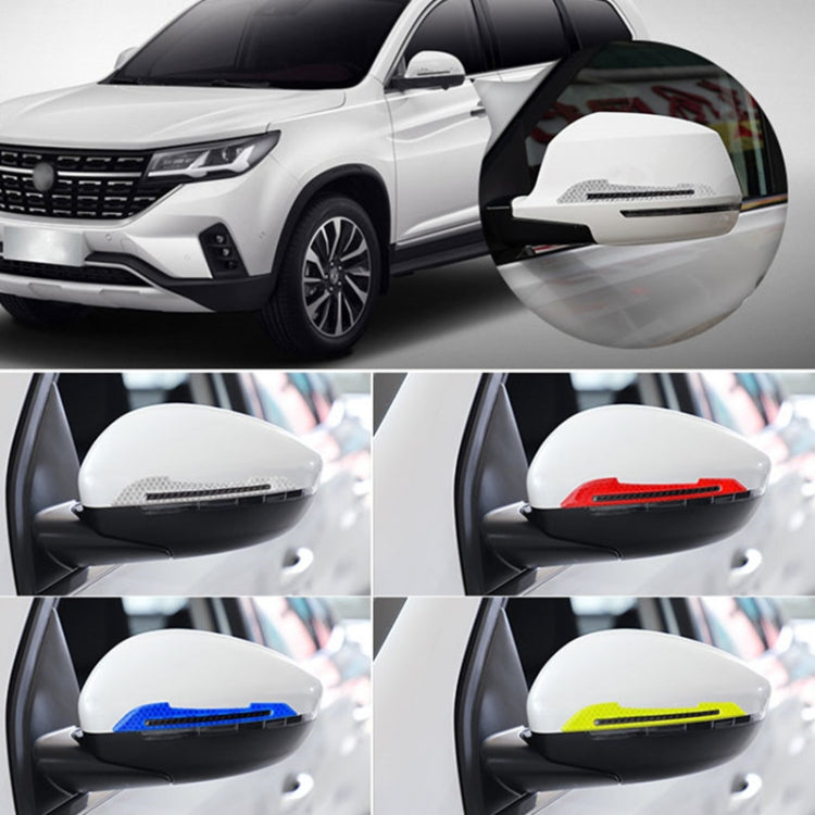 4 Sets Car Reflective Sticker Door Border Anti-Collision Strip Leaf Board Personality Rear View Mirror Warning Sticker, Red, Yellow, White, Green, Blue