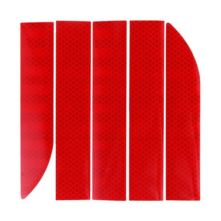 5 Sets Car Trunk Reflective Decorative Strip Anti-Scratch Car Tail Warning Decorative Stickers, Fluorescent Yellow, Red, Blue, Yellow, White
