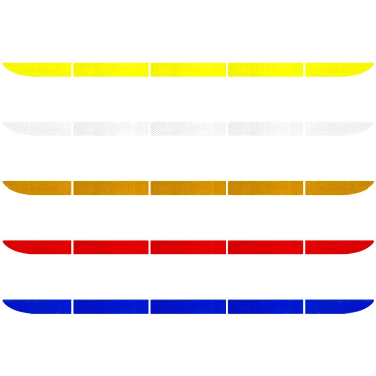 5 Sets Car Trunk Reflective Decorative Strip Anti-Scratch Car Tail Warning Decorative Stickers, Fluorescent Yellow, Red, Blue, Yellow, White
