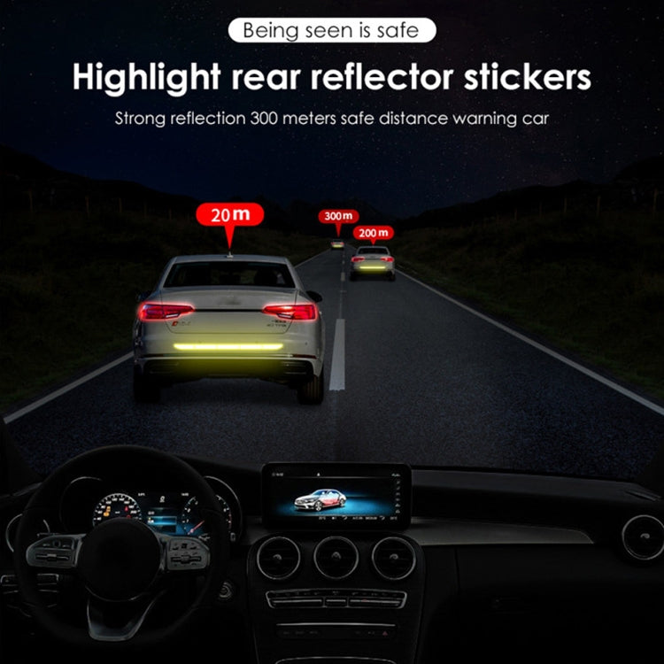 5 Sets Car Trunk Reflective Decorative Strip Anti-Scratch Car Tail Warning Decorative Stickers, Fluorescent Yellow, Red, Blue, Yellow, White