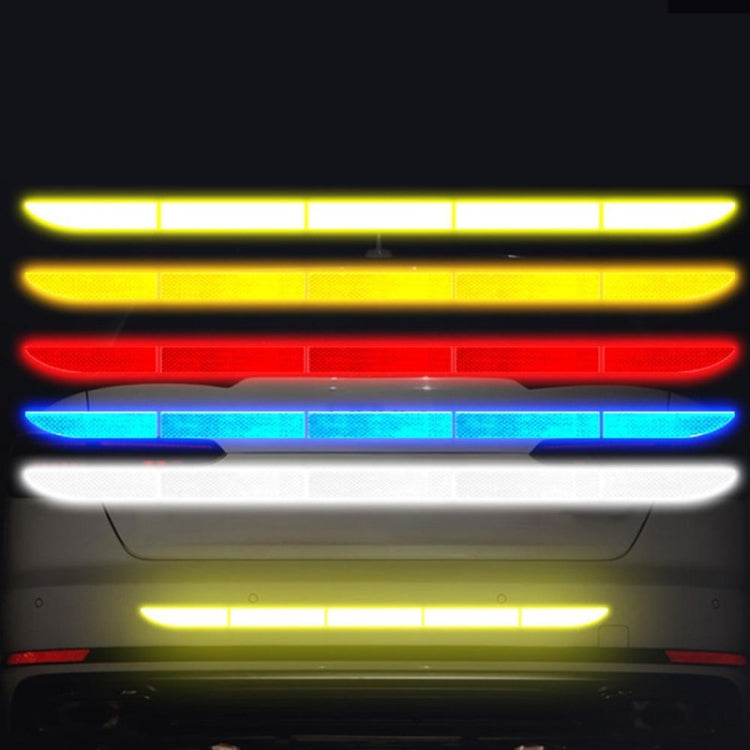 5 Sets Car Trunk Reflective Decorative Strip Anti-Scratch Car Tail Warning Decorative Stickers, Fluorescent Yellow, Red, Blue, Yellow, White