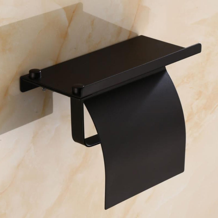 4103 Stainless Steel Roll Paper Holder Mobile Phone Paper Towel Rack Hotel Bathroom Rack, Color:, Mirror, Black
