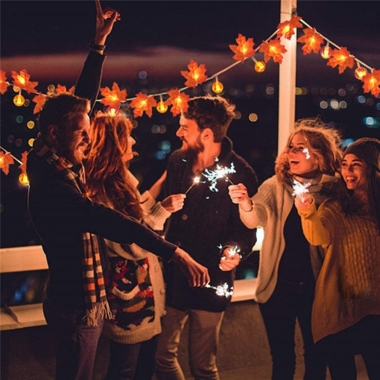 سلسلة أضواء فانوس اليقطين من خشب القيقب لعيد الهالوين وعيد الشكر وحفلات الحديقة وديكورات الغرف، بطول 1.5 متر، 10 مصابيح ليد، 3 أمتار، 20 مصباح ليد، 6 أمتار، 40 مصباح ليد